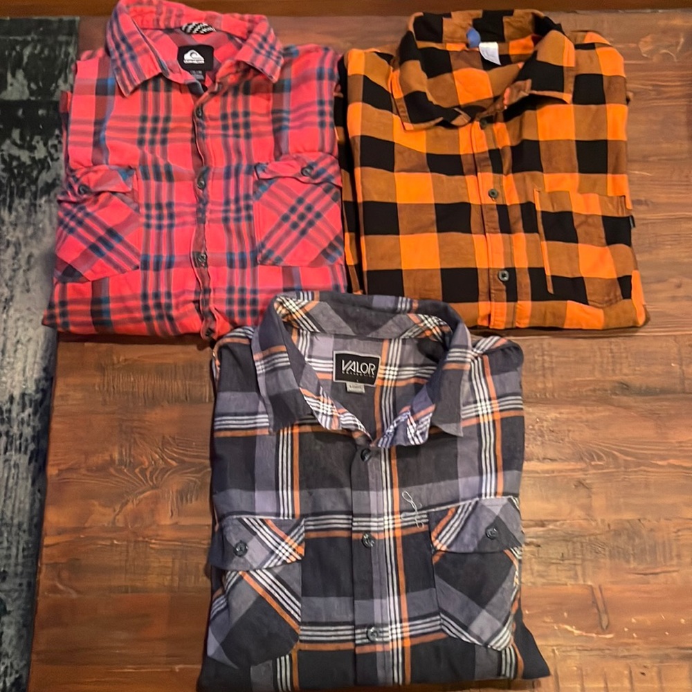 Lot of 3 Mens flannels